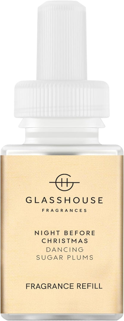 Pura x Glasshouse Home Scent Refill - Smart Air Diffuser - Hours of Luxury Fragrance per Refill - Home Essential - Clean & Safe Diffuser Fragrance - Night Before Christmas