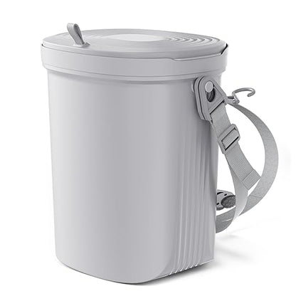 Waretary Trash Can for Car Garbage: Leakproof Silicone Car Waste Bin w/Lid for Drivers and Passengers; 2 Gallon Garbage Container for Vehicle, Sedan, SUV, Van, MPV & Truck (Gray)