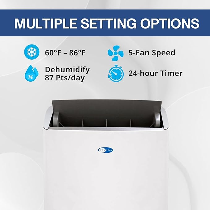 Whynter ARC-1230WN 14,000 BTU (12,000 BTU SACC) NEX Inverter Dual Hose Cooling Portable Air Conditioner, Dehumidifier, and Fan with Smart Wi-Fi, Up to 600 sq ft in White