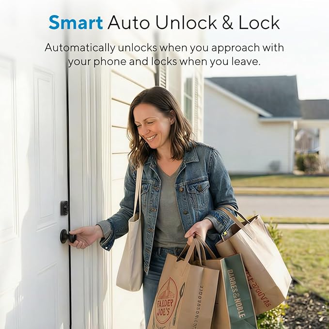 ULTRALOQ U-Bolt WiFi Smart Lock with Door Sensor, Built in Wi-Fi Keypad Deadbolt Lock for Front Door, Remote Control, Auto-Lock, Compatible with Alexa, Google, SmartThings, Easy Install, Matte Black
