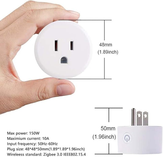 2pcs Zigbee Smart Plug Remote Control Outlet Adapter Switch Compatible with Alexa, Echo (4th gen) Echo Plus (2nd) Google Home, SmartThings Hub, eWeLink, Voice Pairing, Hub Required