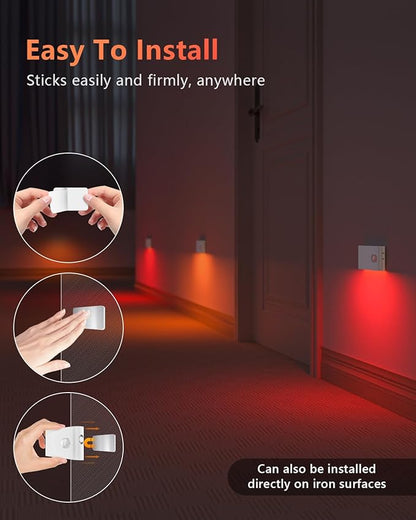 WILLED Motion Sensor Night Light, RGB & Warm White Stair Lights Indoor, Rechargeable Color Changing Night Light, Wireless Motion Sensor Light Indoor for Stair,Hallway,Bathroom,Cabinet,Kitchen,10 Pack