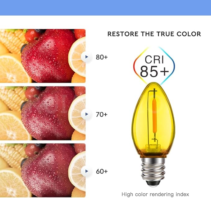 Ruiandsion E12 LED Decorative Bulb Yellow 110V E12 Screw Base for Christmas String Party Garden Window Display Lights Pack of 10