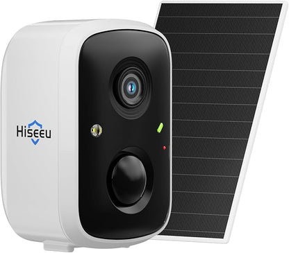 Hiseeu Security Cameras Wireless Outdoor, WiFi Pro 5G/2.4G Cameras for Home Security, Solar Powered, Motion Detection, 2-Way Talk, Color Night Vision, Compatible with Alexa, SD Card/Cloud Storage