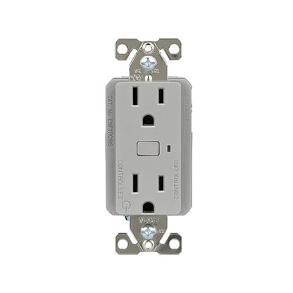 Eaton EWFTRCR15-SG-BX-L Wi-Fi Smart Receptacle Works with Hey Google and Alexa, Silver Granite