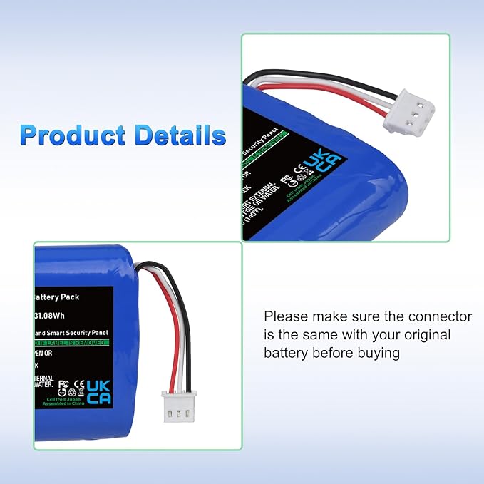8400mAh 300-10186 Replacement Battery Compatible with ADT Command Smart Security Panel ADT5AIO-1 ADT5AIO-2 ADT5AIO-3 ADT7AIO-1