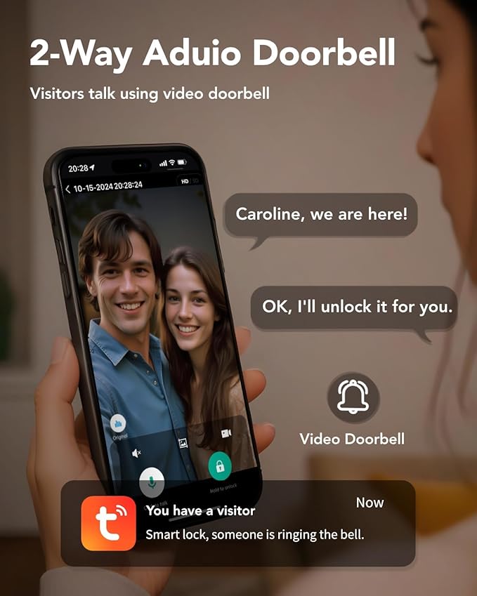 DEVO G1 Video Smart Lock with Camera & Doorbell, 6-in-1 Keyless Entry Door Lock for Front Door with Fingerprint, Auto Locks, App Remote, Wi-Fi Smart Deadbolt Black