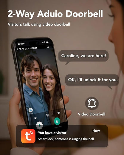 DEVO G1 Video Smart Lock with Camera & Doorbell, 6-in-1 Keyless Entry Door Lock for Front Door with Fingerprint, Auto Locks, App Remote, Wi-Fi Smart Deadbolt Black