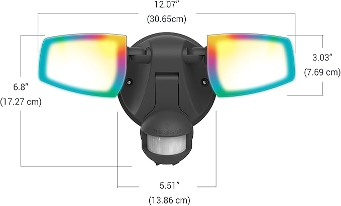 HALO ESF Motion Smart WiFi Color Changing Connected by WiZ Pro LED Security Floodlight for Outdoors - Black - ESF2ARGBWMBL-WIZ