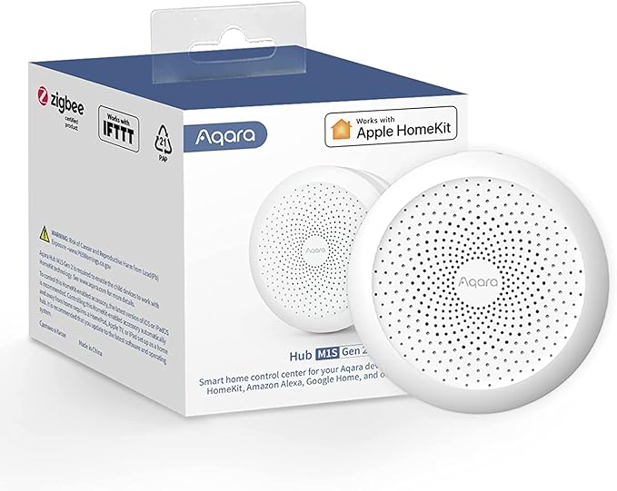 Aqara Hub M1S Gen 2 (2.4 GHz Wi-Fi Required), Wireless Smart Home Bridge for Alarm System, Home Automation, Remote Monitor and Control, Supports Alexa, Google Assistant, HomeKit and IFTTT