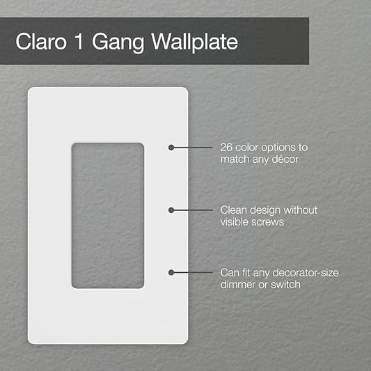 Lutron Claro 1 Gang Decorator/Rocker Wallplate, Gloss, Ivory (1-Pack) | CW-1-IV (Pack of 2)