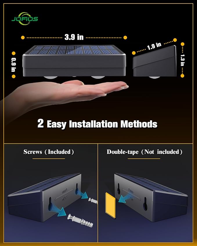 JOFIOS Solar Fence Lights 12 Pack, 50 Lumens Outdoor Fence Solar Lights with 12 Modes RGB Color Glow LED Solar Lights Outdoor Waterproof, Solar Lights for Patio, Backyard, Deck, Fence, Railing.