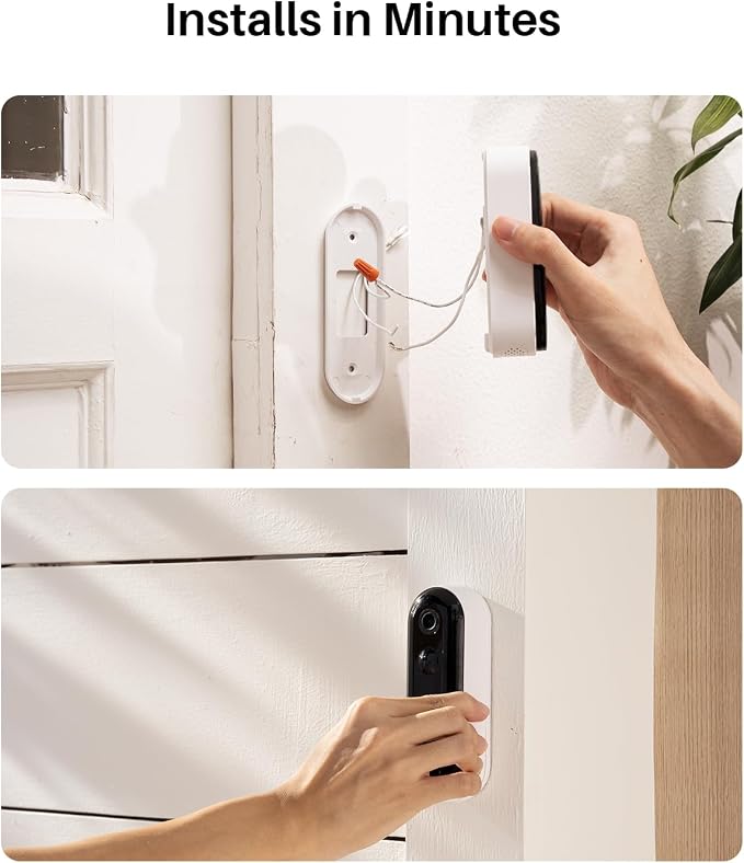WUUK Doorbell Camera Wireless No Subscription 2K, Wired Video Doorbell