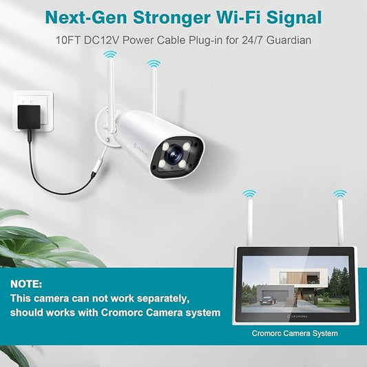 Wireless Security 5MP Camera Two Way Audio Floodlight Siren Alarm Color Night Vision Outdoor Indoor Weatherproof with 1A Power Adapter