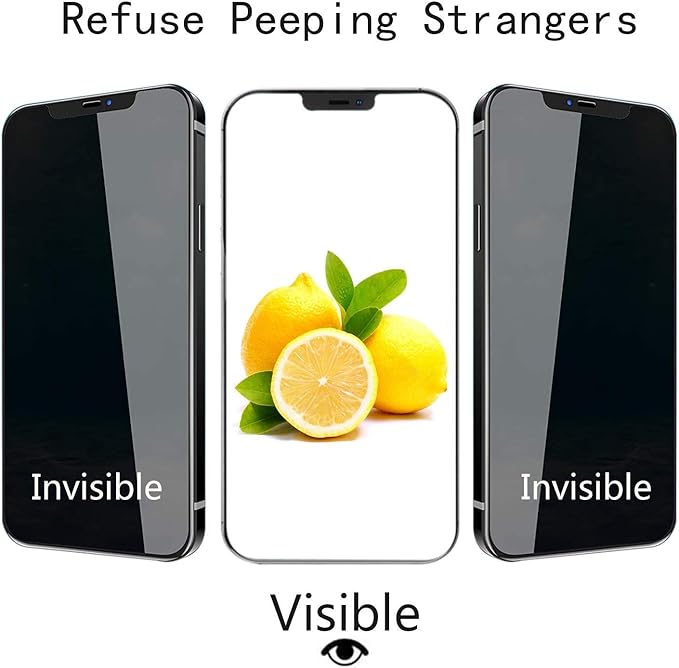 PEHAEL 2+2 Pack for iPhone 12 Pro Max Privacy Screen Protector with Camera Lens Protector Full Coverage Anti-Spy Tempered Glass Film 9H Hardness Bubble Free [6.7 inch]