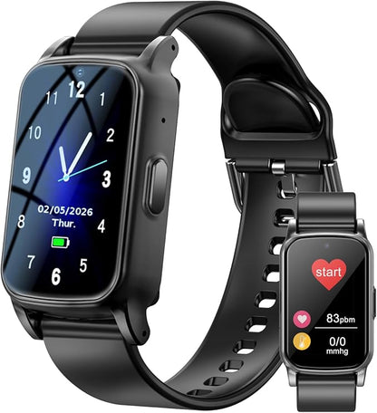 Fall Detection Smart Watch for Seniors with GPS Tracking, SOS Alert & HD Video Call, Waterproof Fitness Tracker for Dementia/Alzheimer’s, 4G Safety (Modern, Black)