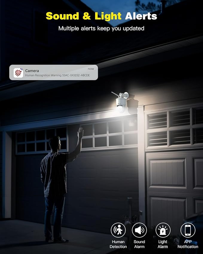 Ctronics 4K Security Camera Outdoor, AI Vehicle/Animal/Human Detection, Auto Tracking, 2.4/5Ghz WiFi, PC/Phone Remote, 256GB SD/Cloud/FTP/NAS, 24/7, Color Night Vision[All-Metal]