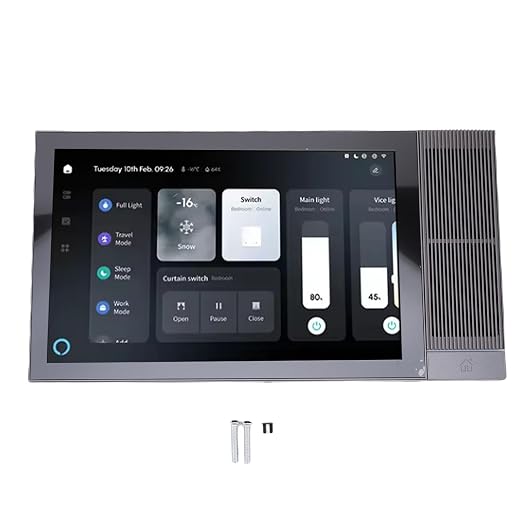 Jiawu 8 Inch Smart Home Control Panel with Built in Voice Control for Smart Scene Wall Panel, Easy Wall Mounted Installation