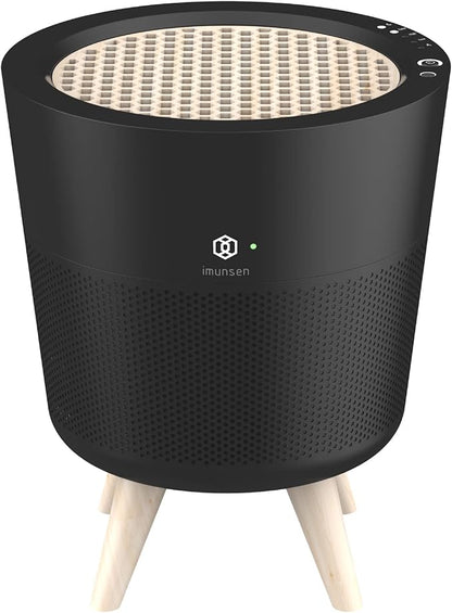 IMUNSEN M-002B HEPA Air Purifier with H13 True HEPA Filter, Cypress Wood Filter, Auto Sleep Mode, Filters 99.97% Pollen, Smoke, Perfect for Office and Bedroom, Made in Korea - Black