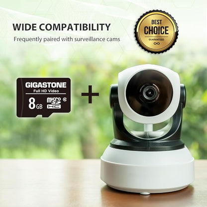 GIGASTONE 8GB Micro SD Card 2-Pack, Full HD Video, Surveillance Security Cam Action Camera Drone, 80MB/s Micro SDHC Class 10