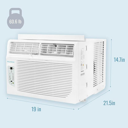 Keystone 8,000 BTU Window Air Conditioner with 3,500 BTU Supplemental Heating, 115V, Window AC Unit with Supplemental Heat for Bedroom, Living Room, Small-Medium Rooms up to 350 Sq.Ft.