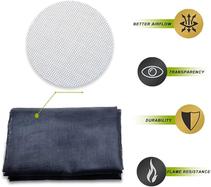Garage Door Screen, 2 Car 15x7Ft Magnetic Closure Heavy Duty Weighted Bottom Screen Self Sealing Fiberglass Mesh Anti Annoying Unwanted Animals Retractable Net - Easy Assembly & Pass-Through(Black)