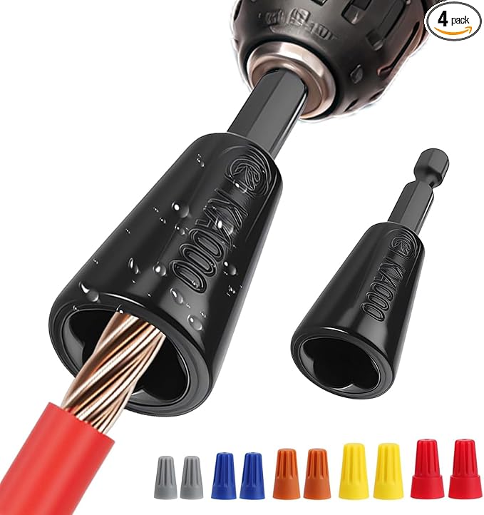 2 Pcs Upgraded Wire Twister Tool for Drill, Compact Wire Nut Twister for DIY Home Electrical Repair, Lightweight Wire Nut Twister for Drill Compatible with 9-22 AWG Wire
