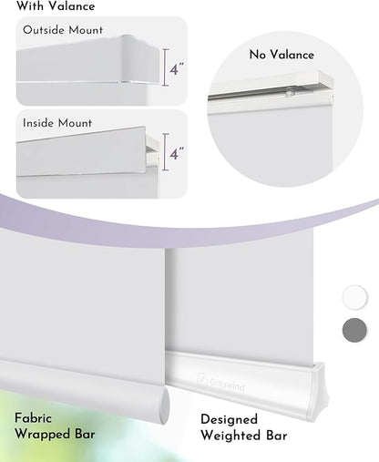 Graywind Rechargeable Smart Sliding Panels Compatible with Alexa Google Motorized Panel Track Blinds Remote Control for Patio Sliding Door Closet Door Width Up to 177" Custom Size (White)