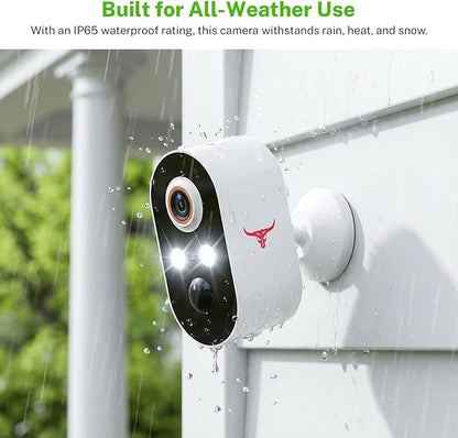 1080P Wireless Security Camera Outdoor, Battery Powered, 2.4G WiFi, Motion Detection, 2-Way Audio, Cloud Storage, Full Color Night Vision for Home Security