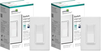Leviton Decora Smart Switch Z-Wave 800 Series, ZW15S-1RW (Pack of 2)