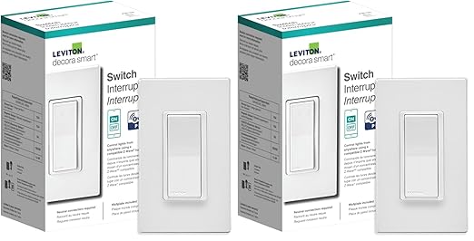 Leviton Decora Smart Switch Z-Wave 800 Series, ZW15S-1RW (Pack of 2)