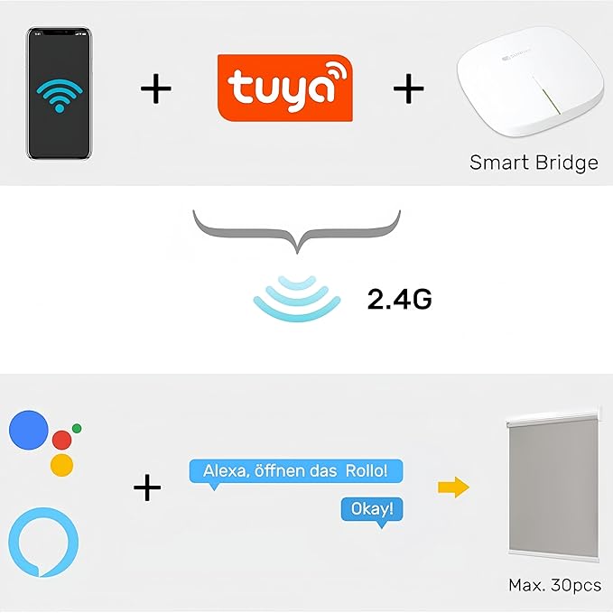 Allesin Smart WiFi Bridge for Motorized Blinds, Compatible with Tuya App, Alexa, Google Assistant, Wi-Fi 2.4GHz (Only Compatible with Allesin Motorized Blinds)