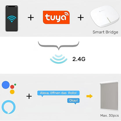 Allesin Smart WiFi Bridge for Motorized Blinds, Compatible with Tuya App, Alexa, Google Assistant, Wi-Fi 2.4GHz (Only Compatible with Allesin Motorized Blinds)
