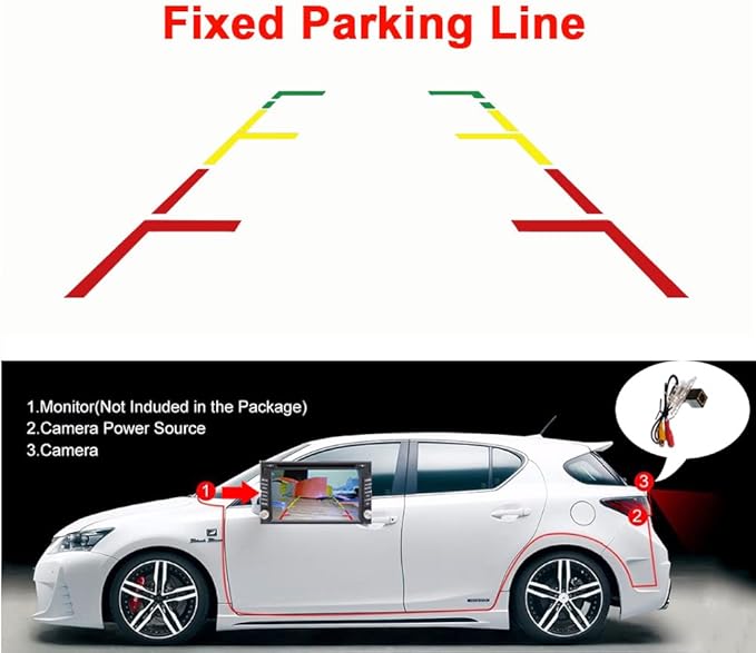 Vlicevrn HD Fisheye Vehicle Car Rear View Camera Night Vision Backup Parking Camera for Toyota 4Runner N210 MK4 / Hilux Surf N210 / SW4 N210 MK4 / Fortuner/Innova (Fisheye Fixed)