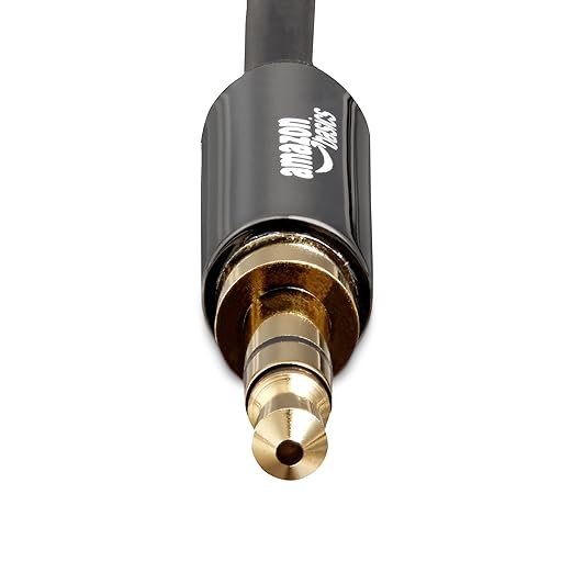 Amazon Basics 3.5mm Male-to-Male Stereo Audio Cable for Speakers, Home Stereos, Car Stereo, Tablets and Smartphones, Gold-Plated Plugs, 4 Foot, Black
