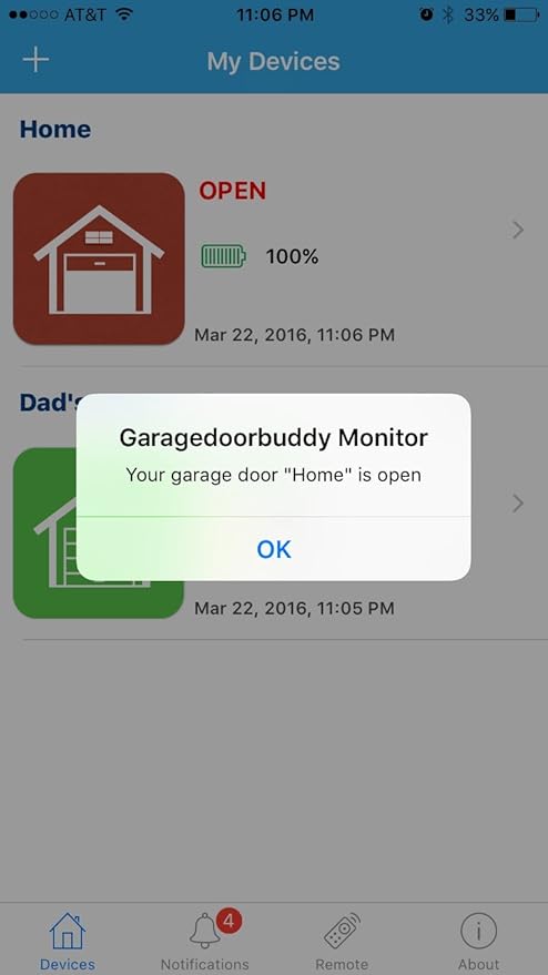 GarageDoorBuddy Monitor - Monitor Garage Doors from Anywhere (Not for Controlling The Garage Door)