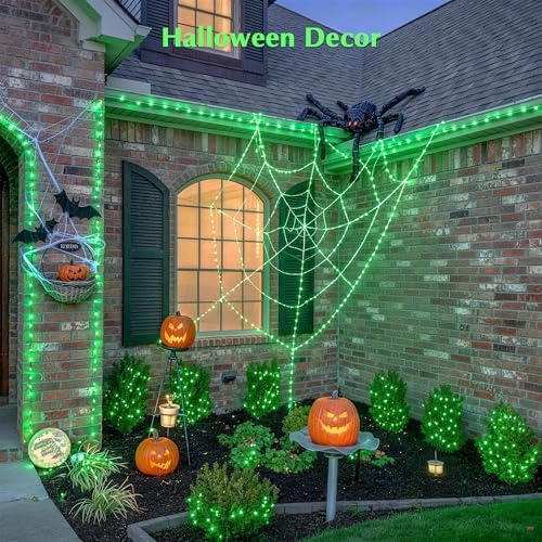 JMEXSUSS 100 LED Green Halloween Fairy Lights Plug in with Remote