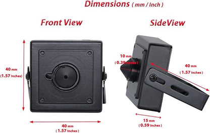 Evertech 1080p HD 4in1 AHD TVI CVI, Analog Indoor Mini Hidden Camera with Wide Angle Pinhole Lens
