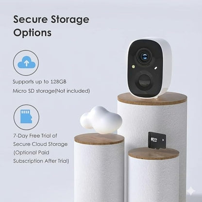 GMK 2 Pack Solar Camera System, Security Cameras Wireless Outdoor, 2K Video