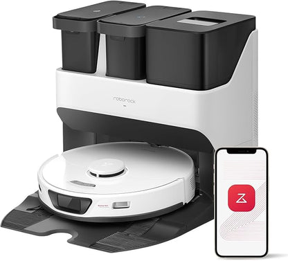 roborock S7 Max Ultra Robot Vacuum and Mop Combo, Auto Mop Drying, Auto Mop Washing, Self-Emptying, Self-Refilling, 5500Pa Suction, Reactive Tech Obstacle Avoidance, White (Renewed)