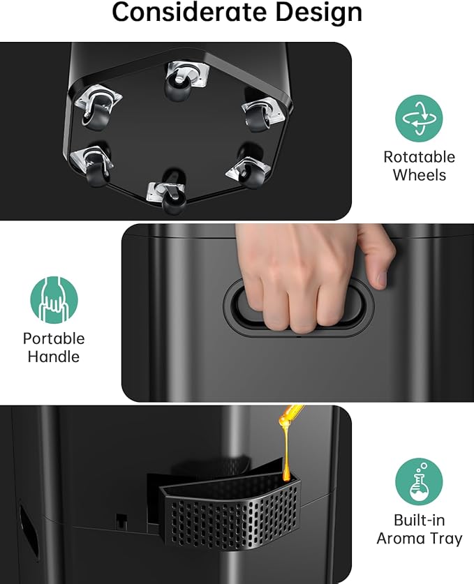 5Gal Humidifiers for Bedroom Large Room 2800ft², APP/Remote Control, 60H Quiet Supersized Cool Mist Humidifier with Auto 180°Mist Tube, 24H Timer, Top Fill, Humidifiers for Home Office Plants