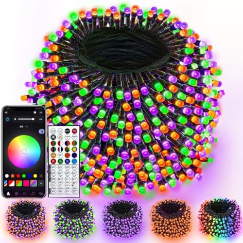 400LED Smart RGB Color Changing String Lights 144FT Halloween Lights App
