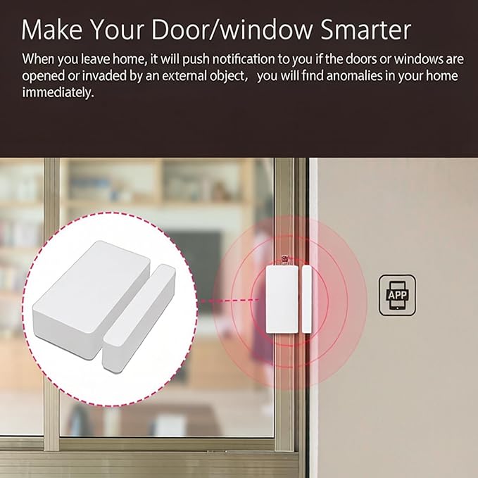 Mini Door Sensor, Wireless Door Window Sensor for Home Automation, Works with APP, Zigbee Door Sensor, No Hub Required