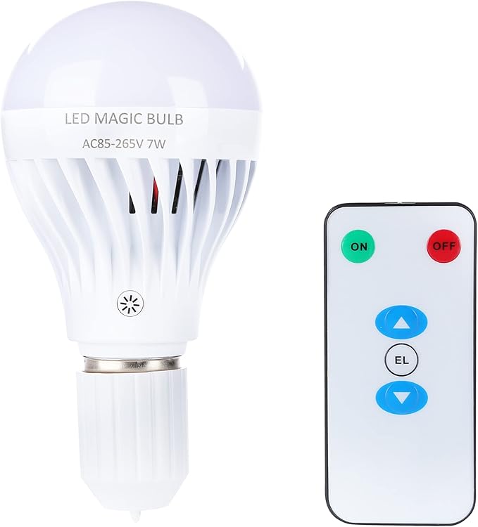 BSOD Rechargeable Light Bulbs with Remote, Battery Operated Light Bulb Emergency Light Magic Lightbulb for Cordless Lamps Backup Power Outage Lighting Flashlight