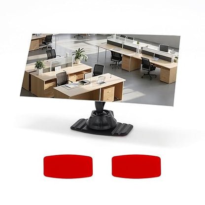 Stick-on Desk Security Mirror Convex Office Cubicle Mirror to See Behind You for Safety Rear-View Monitor for Work Station Cubicle Desk Computer PC Car(Rectangle 6.69"x2.95" Frameless)