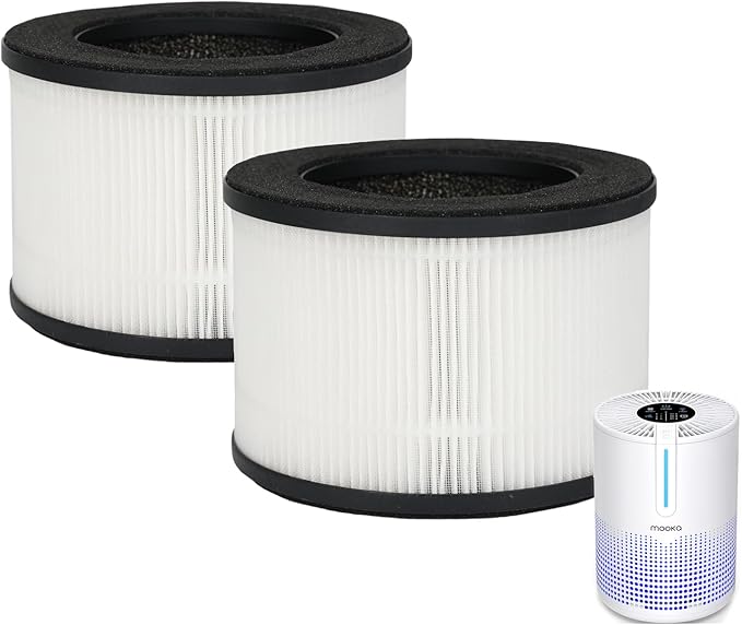 MOOKA M01 Air Purifiers for Bedroom Home 430 Sq.Ft with Extra 2 Filters, H13 HEPA Filter Small Portable Air Purifier with USB Cable Fragrance Sponge for Smokers Pollen Pets Dust Odors