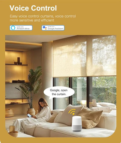 Smart WiFi Roller Shade Motor, Heavy Duty Electric Blind Motorization Kit, Works with Alexa & Google Home, 6N.m/10N.m Motorized Blinds Kit (10.0 N.m Motor Suitable for Φ40mm (1.57") Octagonal Tube)