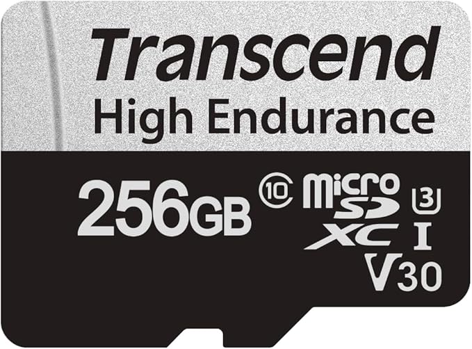 Transcend 256GB 350V(uSD Card), Micro SD, Memory Card, U3, Full HD, Up to 100MB/s, for Camera and Drones - TS256GUSD350V