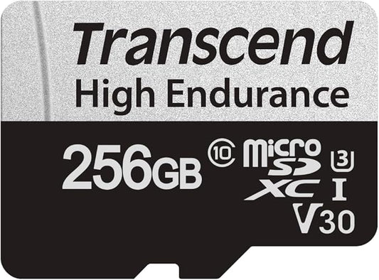 Transcend 256GB 350V(uSD Card), Micro SD, Memory Card, U3, Full HD, Up to 100MB/s, for Camera and Drones - TS256GUSD350V