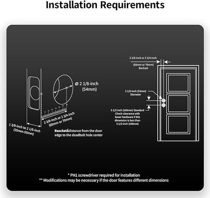 Aqara Smart Lock U50, Keyless Entry Door Lock with Apple Home Key, Bluetooth Deadbolt Lock, App Remote Control, Supports Apple HomeKit, Matter, Google Home, Alexa, IFTTT, Black